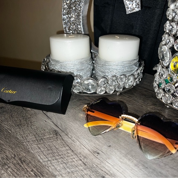 AUTHENTIC & CUSTOM 💎DIAMOND💎 CARTIER FRAMES (heart shape lenses) - Picture 2 of 8